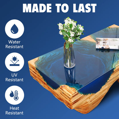 Deep Pour Epoxy Resin 1.5 Gallon, 2 to 4 Inch Depth Clear Epoxy Resin Kit with Mixer, Bubble Free, Low Odor 2:1 Casting Resin for Table Top, Countertop, River Table, Wood Filler, Bar Top
