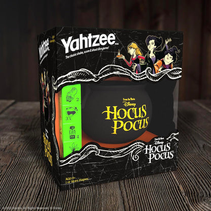 USAOPOLY YAHTZEE: Disney Hocus Pocus | Collectible Witch~'s Caldron Dice Cup Classic Family Game Based on Film Great for Night Officially-Licensed & Merchandise, Black