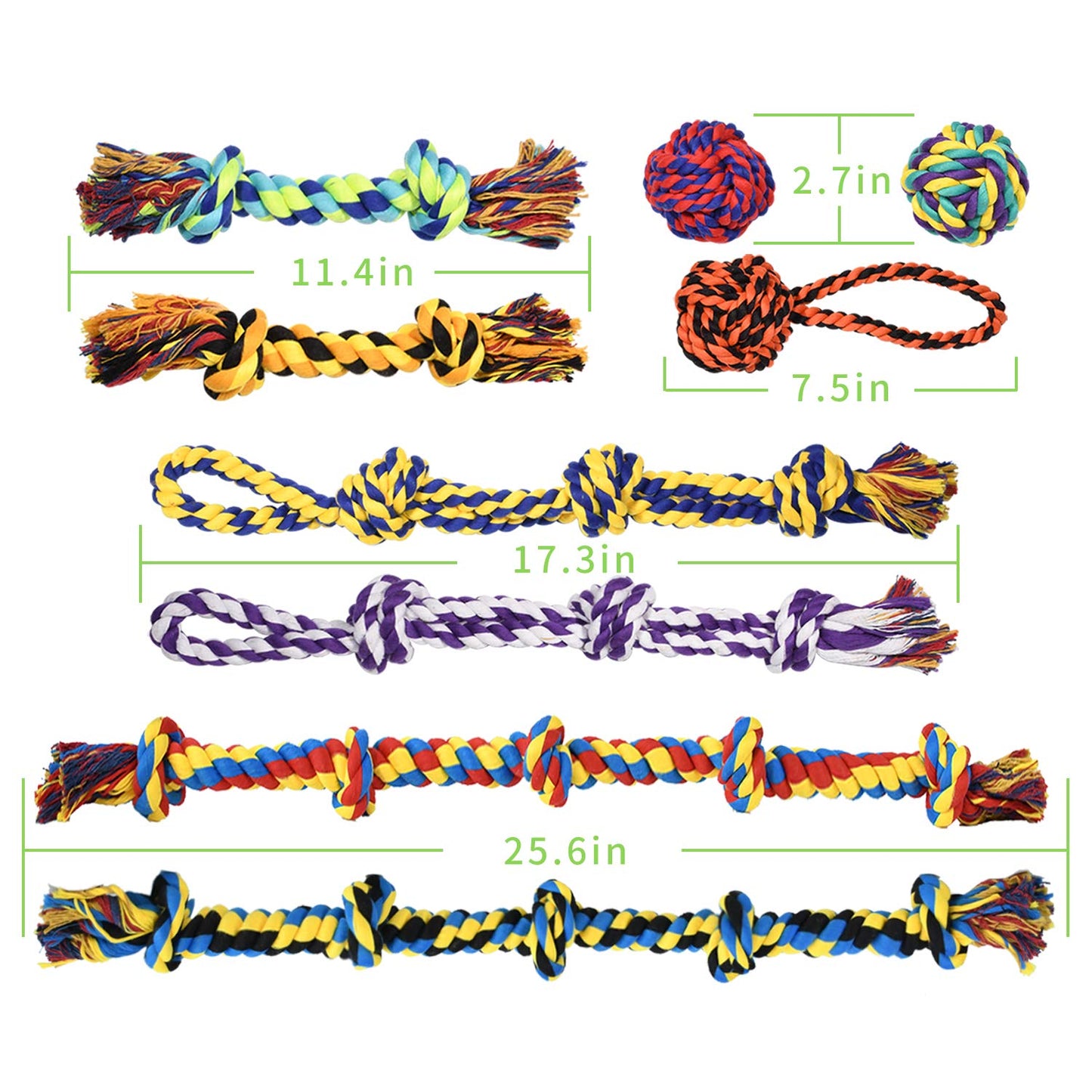 SHARLOVY Large Tough Chew Toys for Aggressive Chewers Large Breed,Heavy Duty Dental Rope Toys Kit for Medium Dogs,5 Knots Indestructible Cotton Puppy Teething Chew Tug Toy (9 pack)