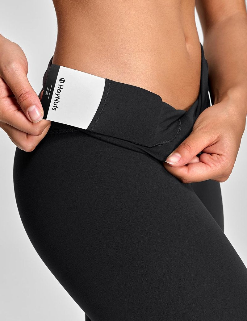 HeyNuts Workout Pro High Waisted Yoga Capris Leggings for Women, Tummy Control Compression Running 3/4 Cropped Pant 21'' Black XXL(16)