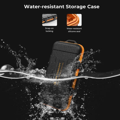 K&F Concept Camera Battery SD Card Holder Case for 4 SD Cards, 6 Micro SD TF Cards, 2 CF Cards or 2 XDQ Cards, 8 AAA or 2 Camera Batteries, NP-FZ100 Batteries
