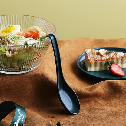 Evanda Soup Spoon, ECO Friendly Dinner Spoon,Made of Food Grade PP, BPA Free,Easy Clean,Dishwasher Safe Set of 12(Dark Green)