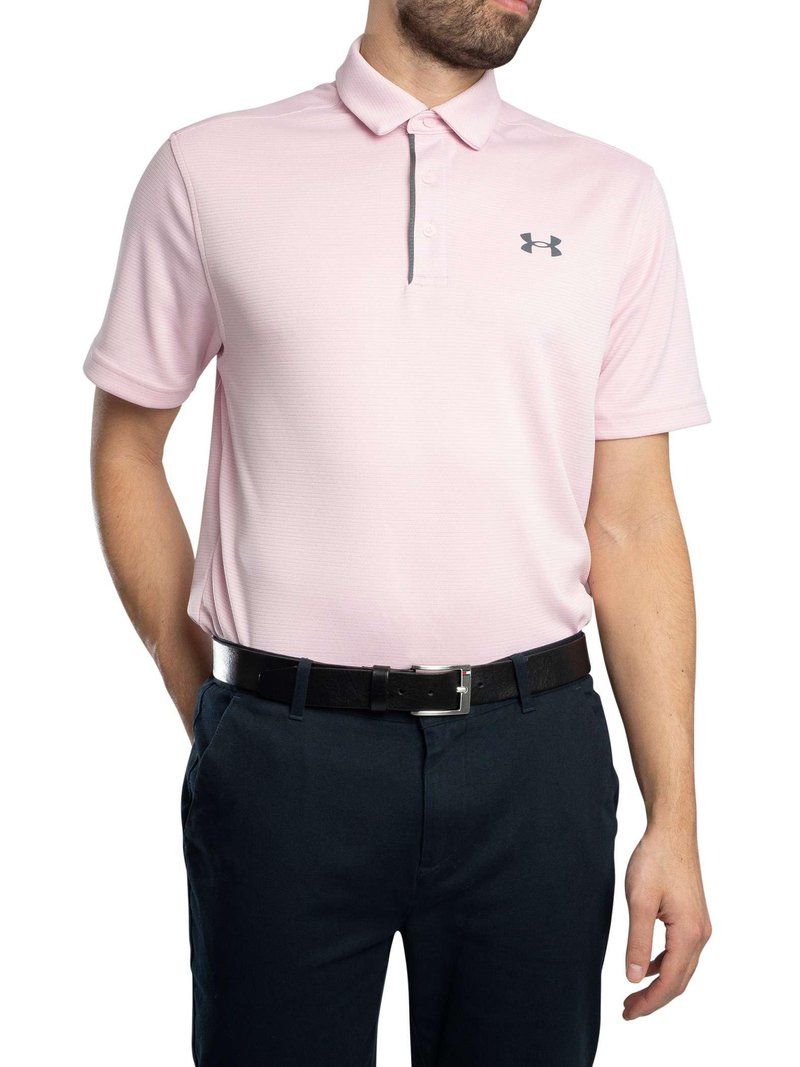 Under Armour Men's Tech Golf Polo, (647) Prime Pink / / Pitch Gray, X-Large