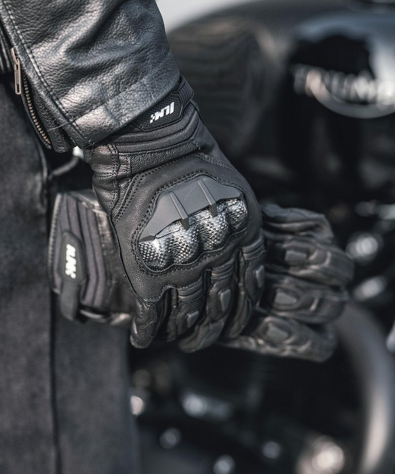 ILM Air Flow Leather Motorcycle Gloves Touchscreen for Men and Women Model-GRC01 (L, Black)
