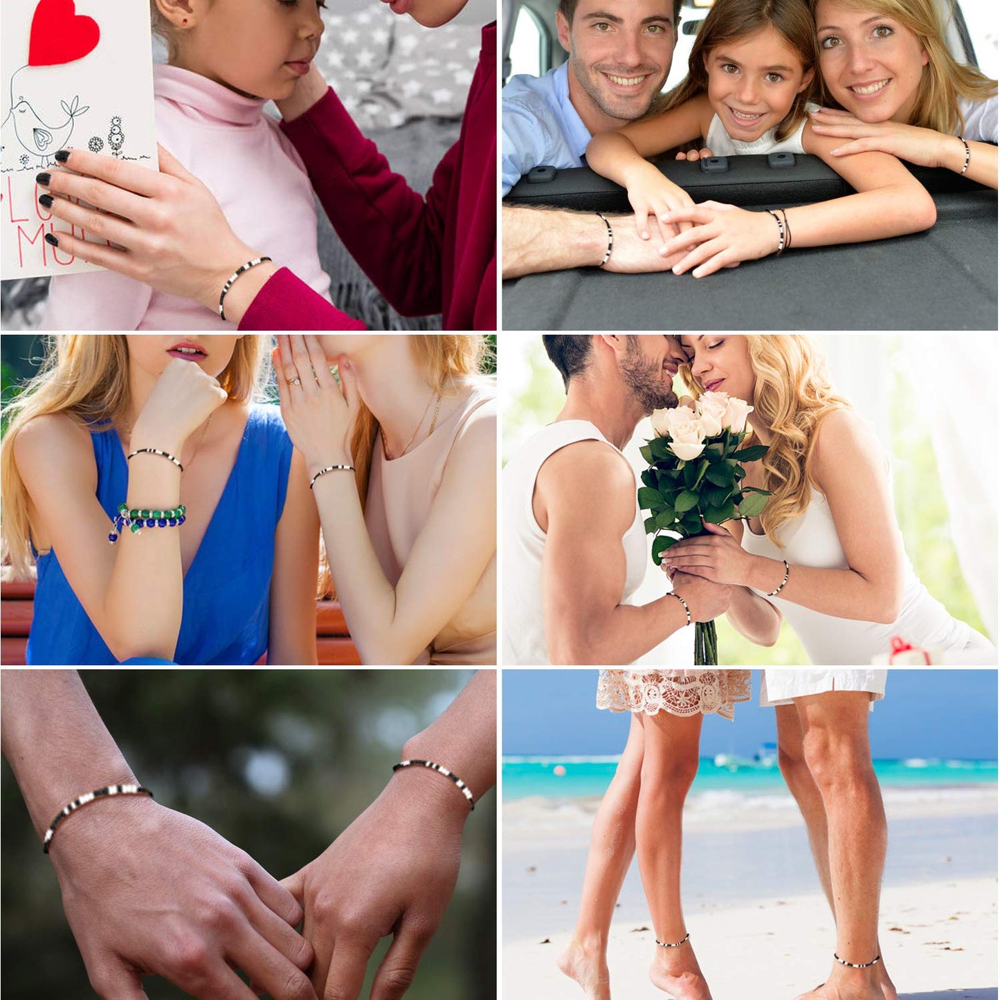 Desimtion Christmas Couples Bracelets I Love You Morse Code Matching Bracelets for Couples Gifts for Him and Her, Long Distance Relationship Gifts for Boyfriend and Girlfriend