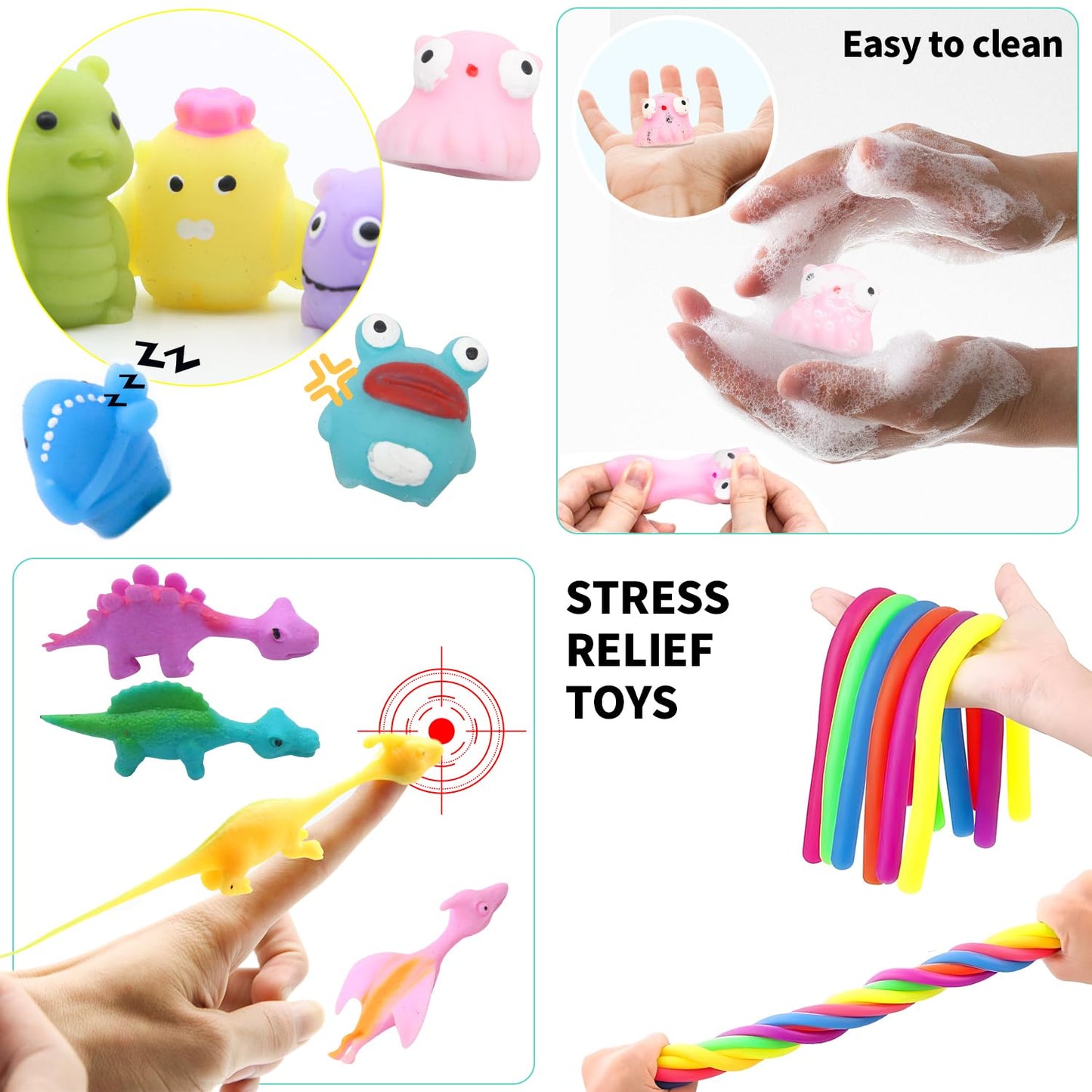 SINZUX Fidget Toys Pack, 50 Pcs Sensory Fidget Toys Set, Stress Anxiety Relief Squishy Fidget Toy for ADHD Autism Autistic Kids Adults, Party Bag Fillers Birthday Gifts for Teen Children Adult