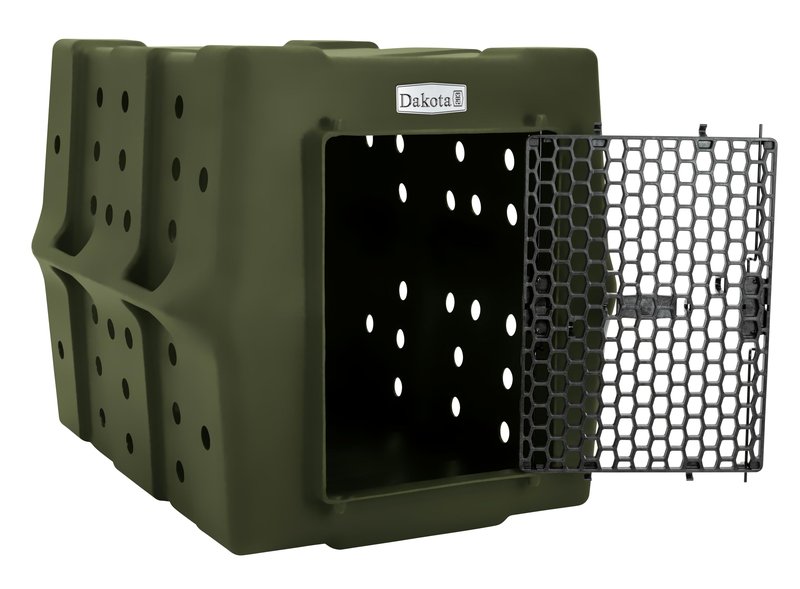 Dakota 283 Canine Rough and Tough Economy Dog Crate w/Removable Two-Way Door - Heavy Duty Outdoor Kennel for Large Breed Dogs (Olive, Large)