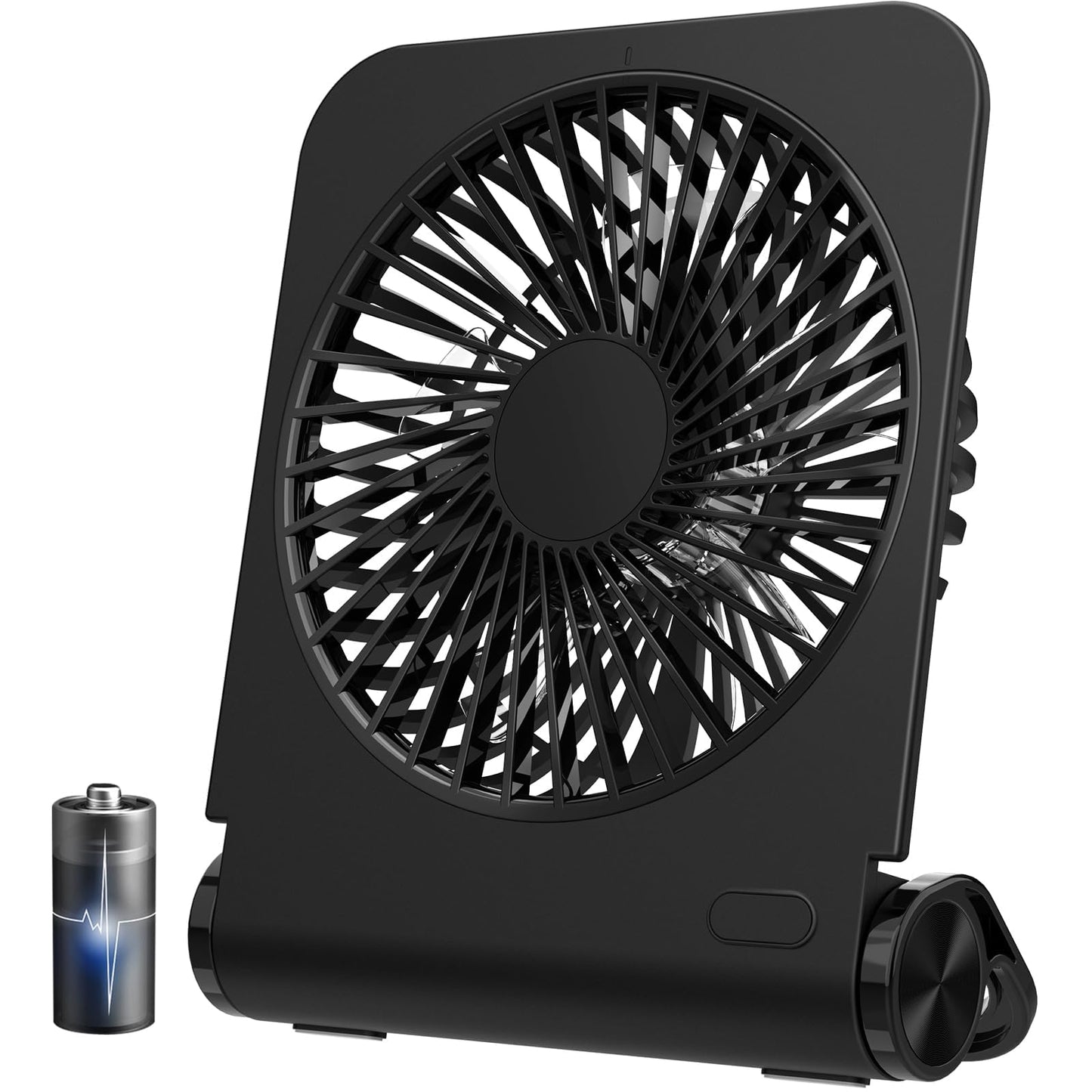 EasyAcc Small Desk Fan Personal Fan, 2000mAh Battery Quiet Mini Desktop Fan Portable Rechargeable Fan for Cruise, Travel Office Pet Cooling Hot Flashes Travel Essentials