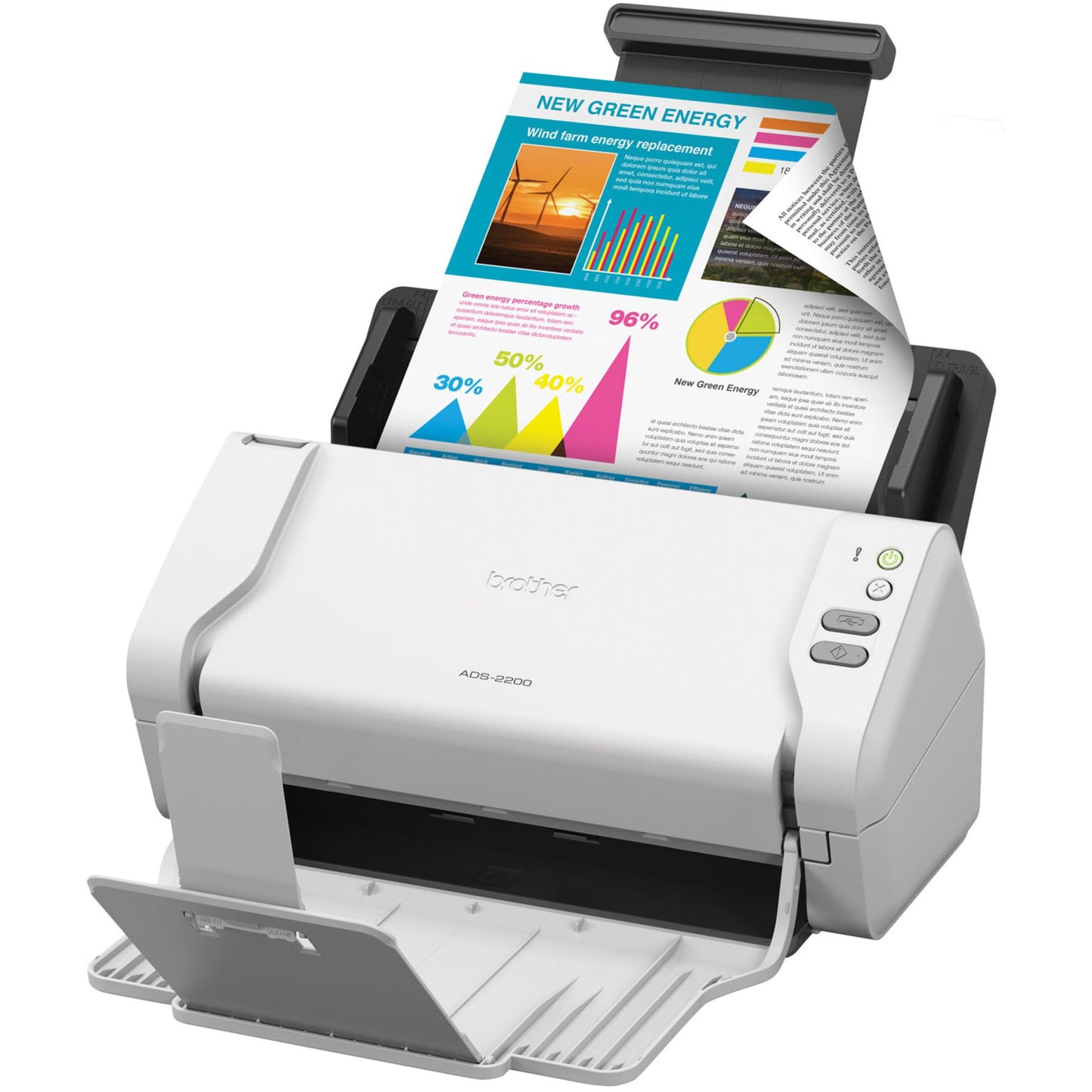 Brother High-Speed Desktop Document Scanner, ADS-2200, Multiple Scan Destinations, Duplex Scanning