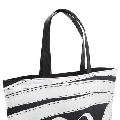 BLUE PANDA Halloween Tote Bags - 15 x 16 in, Black & White Canvas, Pack of 12 - Reusable Mummy-Print Trick-or-Treat Goodie Bag for Party Favors