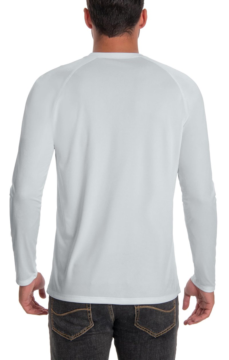 Runceptual Men's Sun Protection Shirts UPF 50+ UV Long Sleeve Rash Guard Shirts Lightweight Quick Dry for Fishing Swimming Running Hiking Gray L