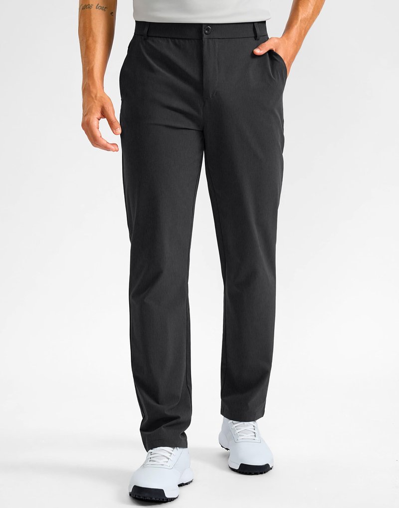G Gradual Men's Golf Pants with 5 Pockets 30"/32"/34" Lightweight Quick Dry Stretch Work Dress Pants Casual Slacks for Men(Black,W40 L30)