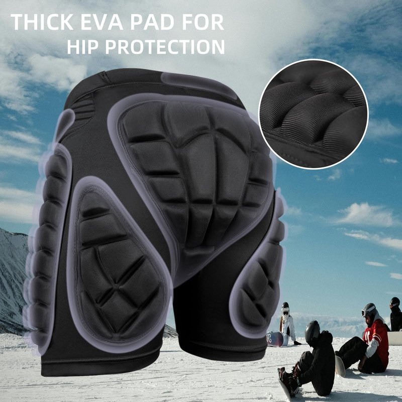 Cienfy 3D Hip Protection Eva Butt Pads Protective Padded Shorts Crash Pad Impact Gear for Skiing Skating Snowboarding Skateboarding (Small)