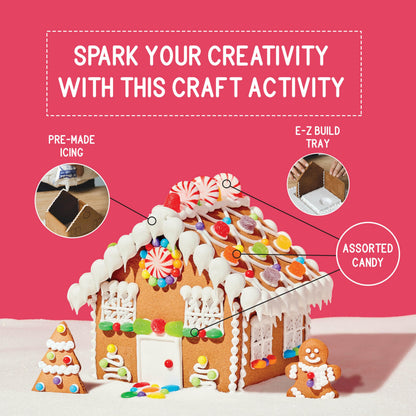 NABISCO Create-A-Treat E-Z Build Gingerbread House Decorating Kit, Holiday Gift, 27.3 oz + Bonus OREO Mini Cookie Snack Pack