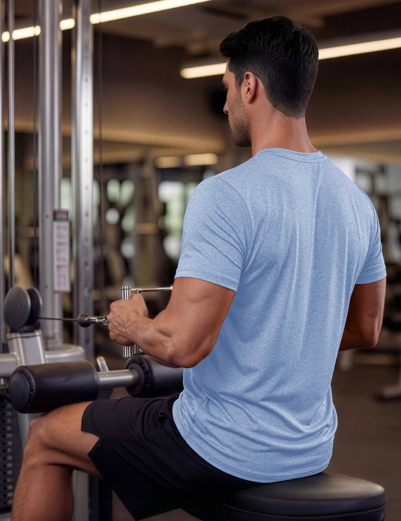 MAGCOMSEN Mens Short Sleeve Shirts Quick Dry Running Athletic T-Shirt Workout Casual Top Moisture Wicking Summer Shirt Blue, L