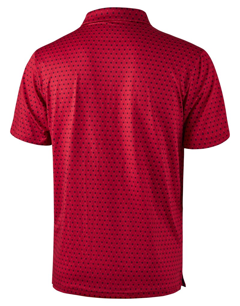Obla Mens Golf Polo Shirts Short Sleeve Dry Fit Performance Moisture Wicking Casual Print Collared Golf Shirts for Men (Red Flower_L)