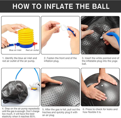 Gruper Yoga Ball, 55-75cm Extra Thick Exercise Ball for Workout Fitness Balance, Anti Burst Chair for Home and Office Desk,Includes Hand Pump & Workout Guide Access (Orange, 22 inch (55cm),M)