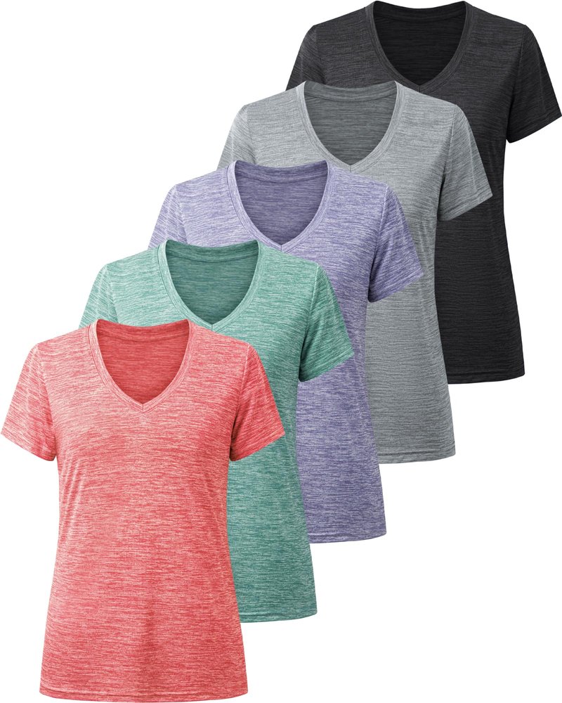 Workout Shirts for Women, Moisture Wicking Quick Dry Active Athletic Women's Gym Performance T Shirts