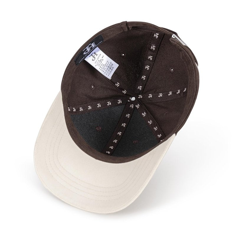 Mens Cap, Plain Baseball Cap, 100% Cotton, Adjustable Size, Casual Hat, Two Tone Color Combinations (Brown & White)