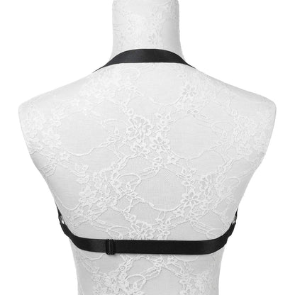 Jelinda Women Harness Elastic Cupless Cage Bra Hollow Out Strappy Crop Top (Color 11)One Size