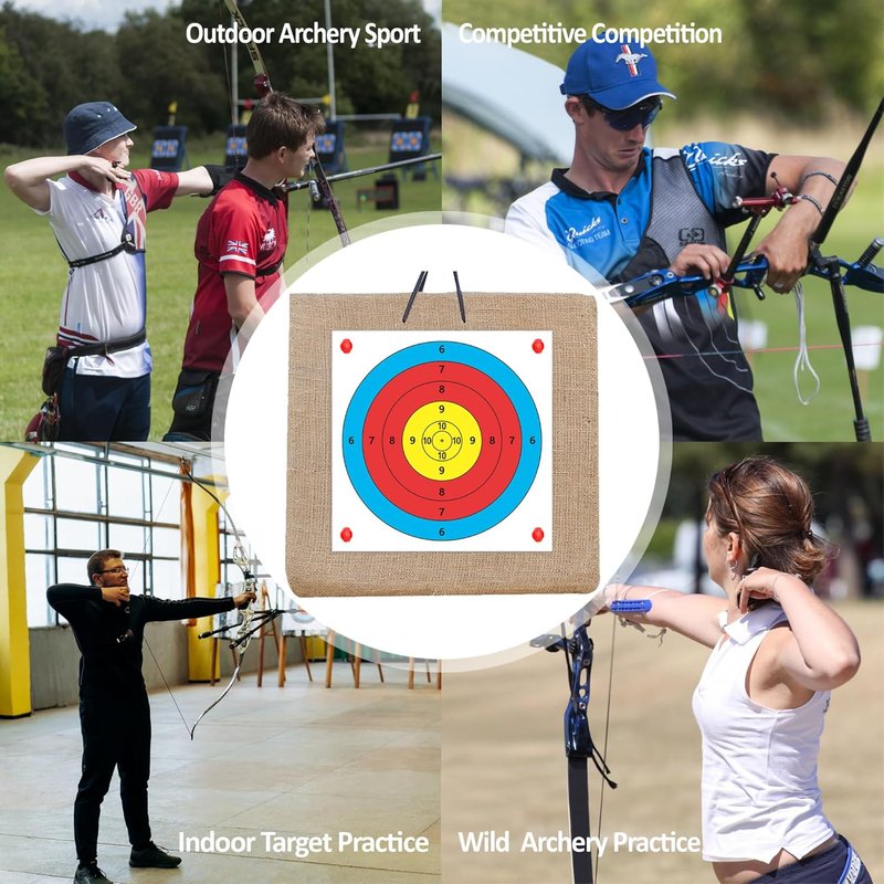 Archery Targets Paper - 20/50 Pack Bow & Arrow Targets for Hunting | 10/5 Rings, 16x16/15.7x15.7in