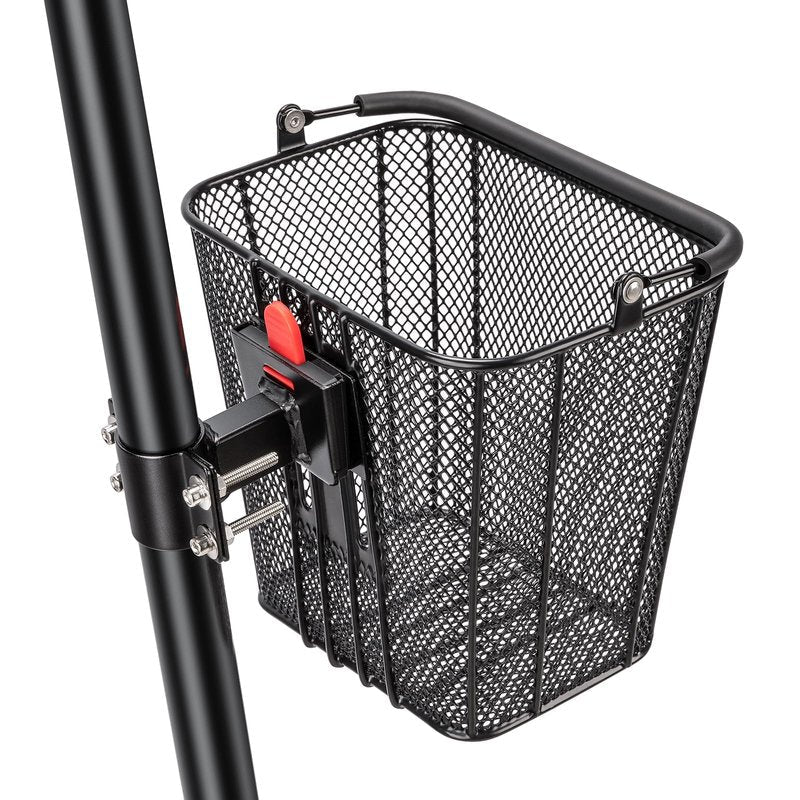 CXWXC Scooter Basket with Handle- Quick Release Front Bike Basket for E-Scooters - Bicycle Baskets with Fixed Bracket Fits Folding Bikes, Kick and Knee Scooters