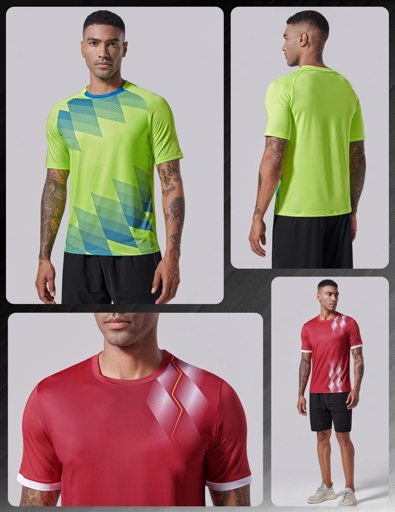 5 Pack Men’s Active Quick Dry Crew Neck T Shirts | Athletic Running Gym Workout Short Sleeve Tee Tops Bulk (Set 13, 3X-Large)
