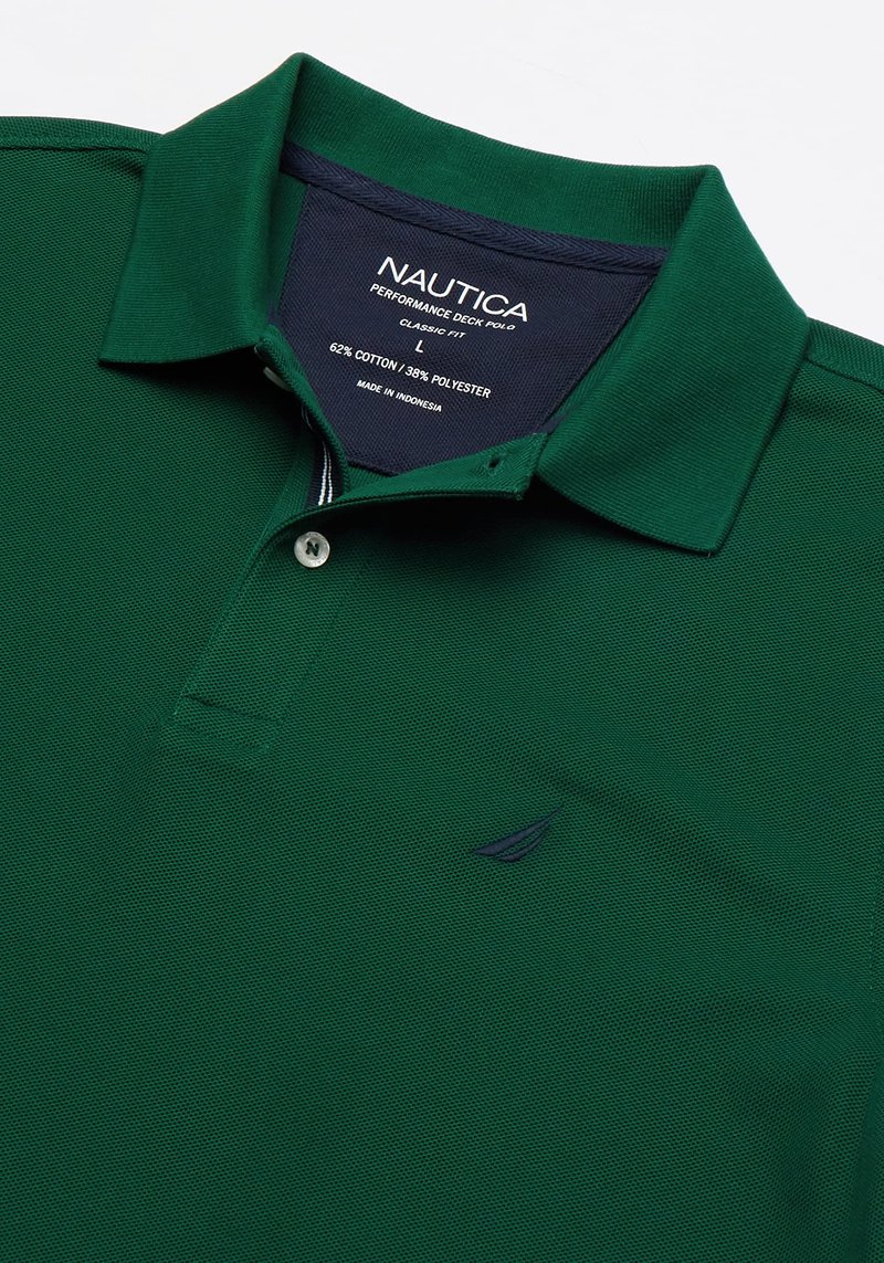 Nautica Mens Classic Short Sleeve Solid Polo Shirt, Tidal Green, Large US