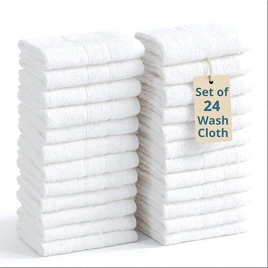 Casa Platino White Washcloths 24 Pack