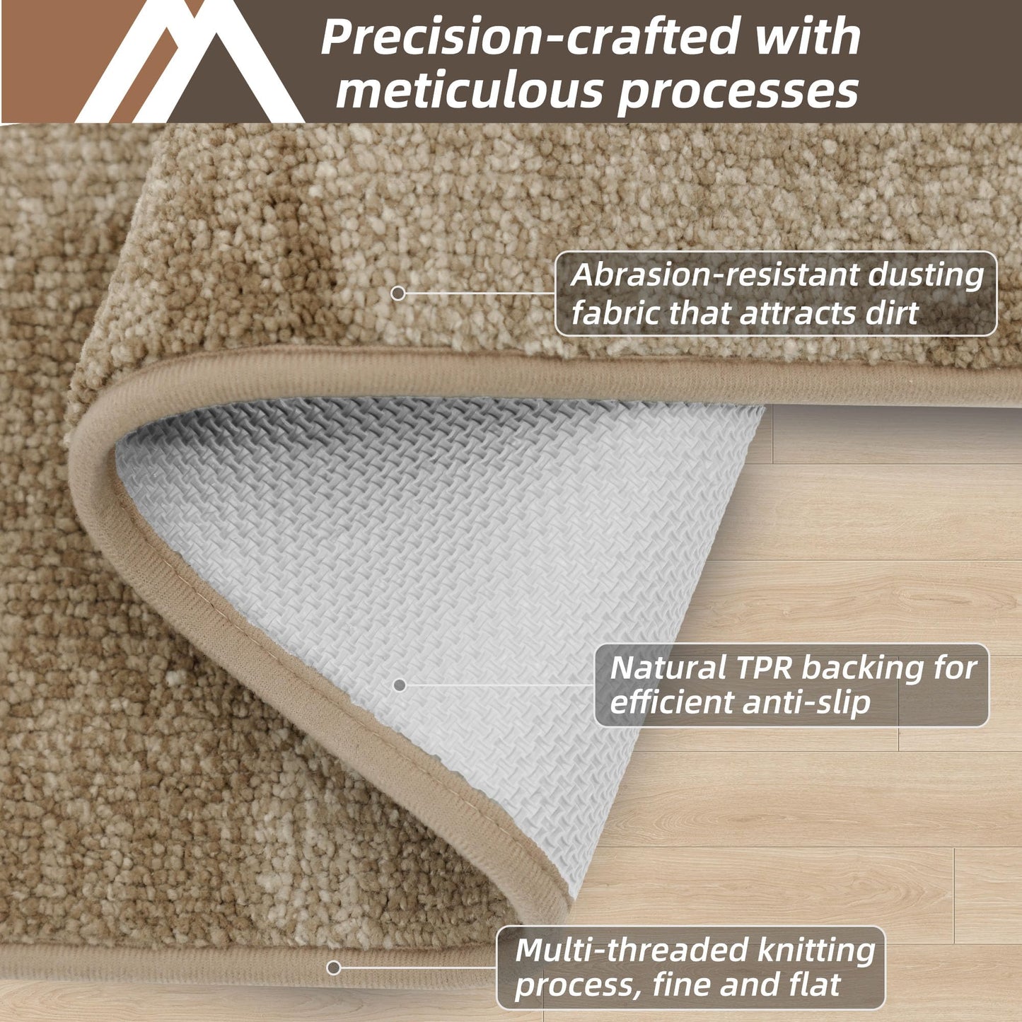 COSY HOMEER Entryway Rugs Doormat 20"x32", Non-Slip Absorbent Polyester, Washable Rugs for Front Door, Dirty Paws & High Traffic Areas, Beige