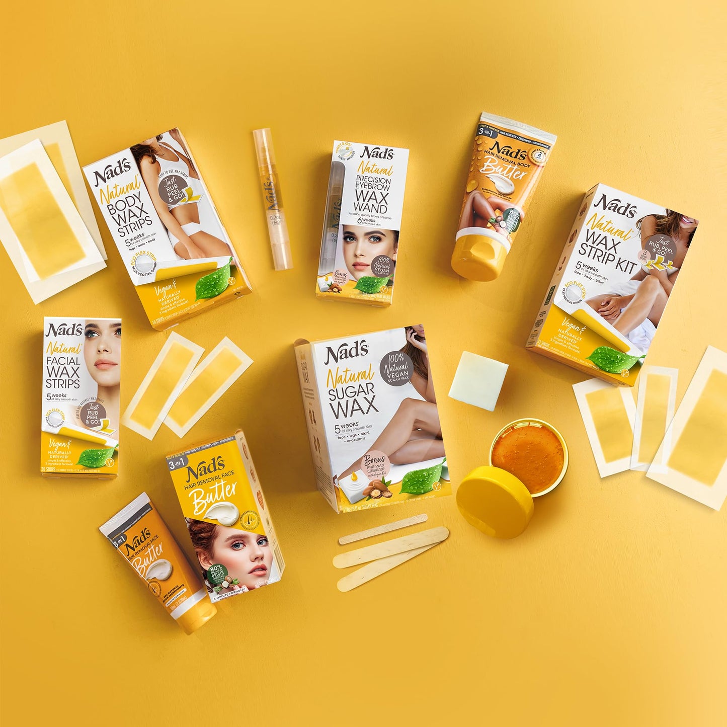 Nad's Natural Precision Eyebrow Wax Wand, Eyebrow Wax Kit, Sugar Wax, Hypoallergenic, Vegan No-heat Formula, Includes Wax Pen 6g, 10 Reusable Cotton Strips, 4 Pre-wax Soap