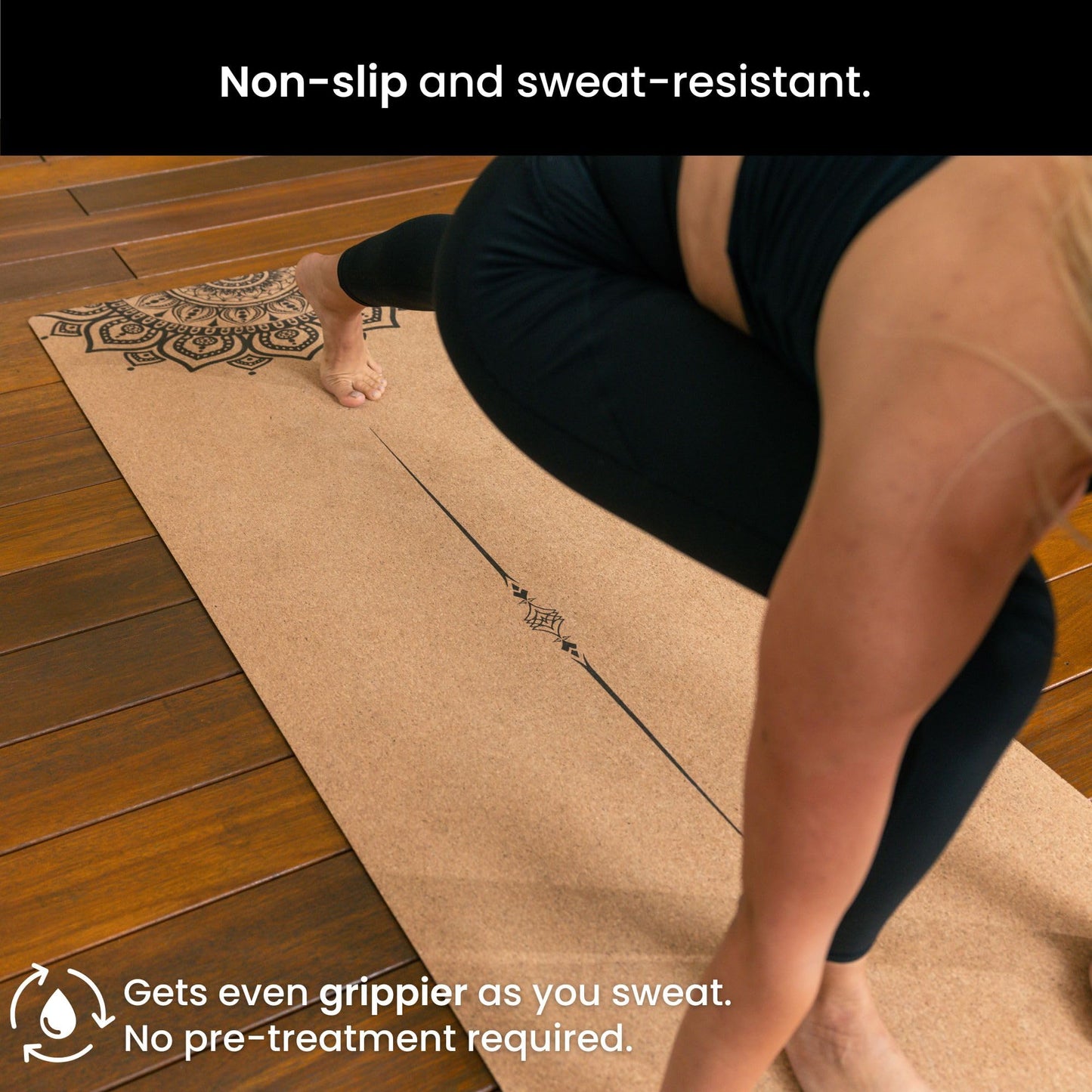 Luxury Cork Yoga Mat - Non Slip, Extra Thick Grip. Thicker, Longer, and Wider for More Comfort and Support. Tough Enough For Hot Yoga. Natural, Non Toxic, and Eco Friendly. Optional Alignment Lines.
