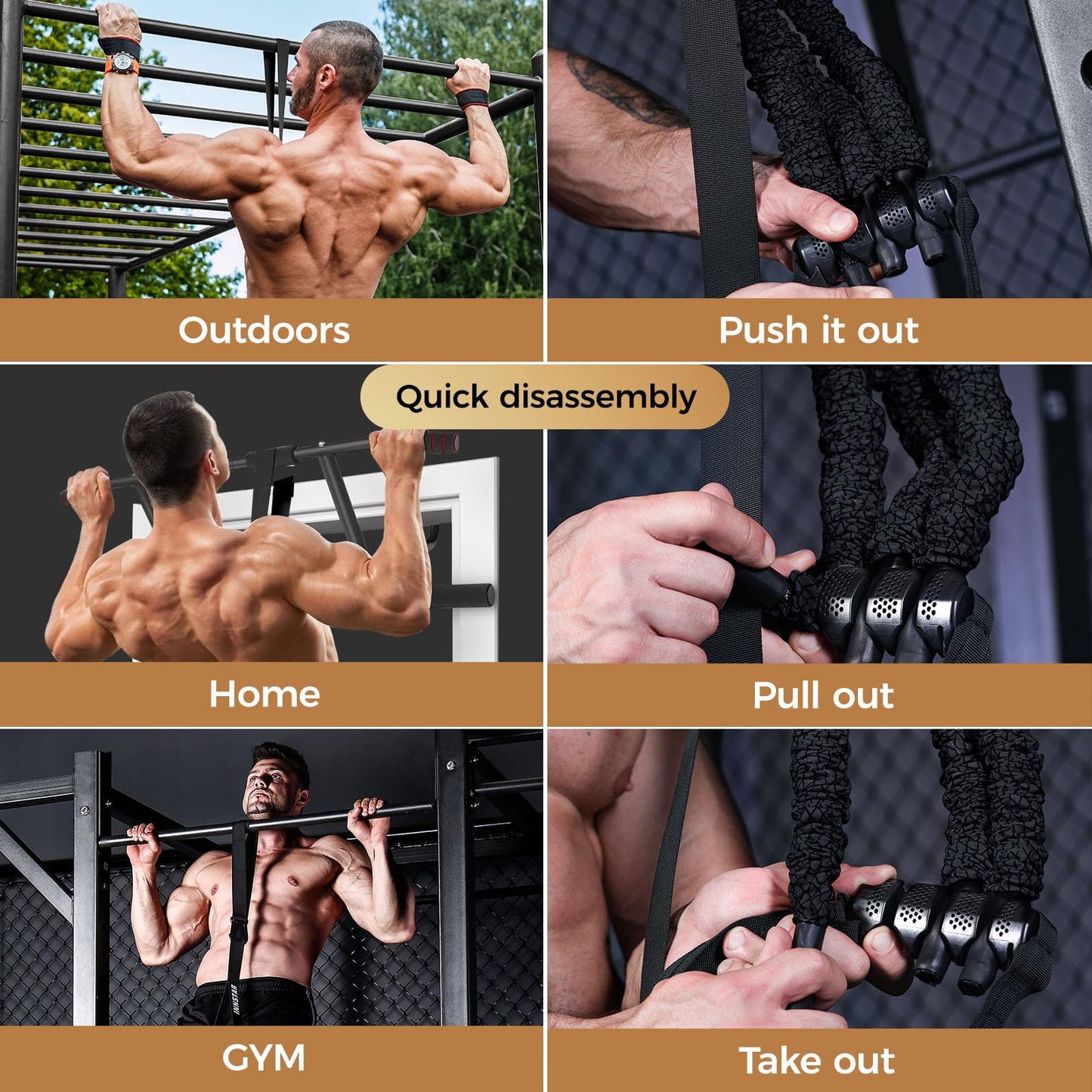 Innstar Pull Up Assistance Bands, 3 Heavy-Duty Adjustable Pull Up Bands Set, Pull Up Bands Assistance Bands for enhanced strength training - Patent (Black 165lbs adjustable resistance)