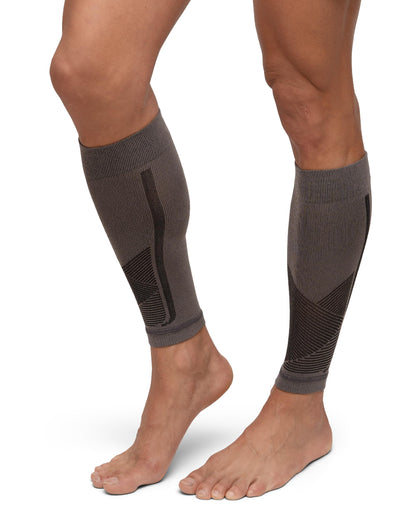 DANISH ENDURANCE Calf Compression Sleeve, 21-26 mmHG, Calf Support, for Men & Women, Unisex, 1 or 3 Pack, Grey/Black, S