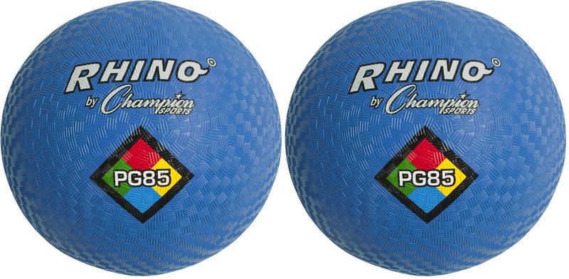 Champion Sports Rhino Playground Balls 8.5" D - Two Ply,Nylon Wound,Blue,(Pack of 2)