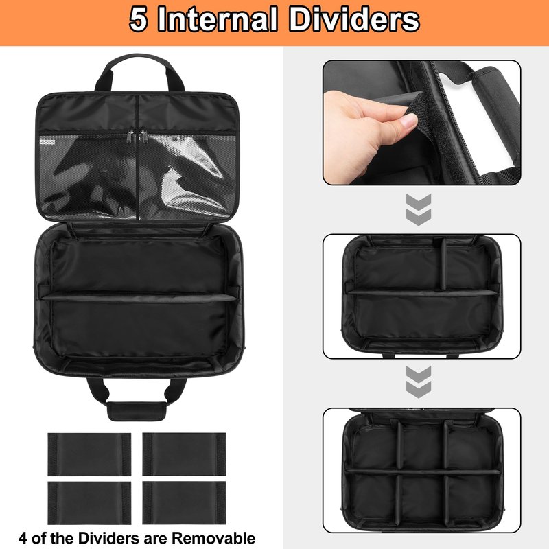 Rexmica Fishing Reel Case for Spinning Reels, Fly Fishing Reels, Baitcaster Fishing Reels, Fishing Reel Storage Bag with Multiple Pockets and Dividers, Fishing Gear Bag for Fishing Trip/Daily Storage