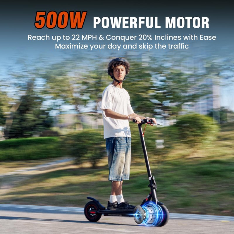 iScooter Electric Scooter Adults & Big Kids, Cruise Control, Dual Braking System, Smart App, Foldable Electric Scooter for Commuting & Campus Use, Obsidian Black