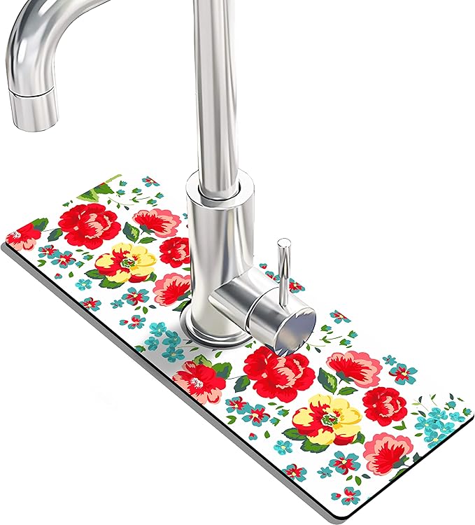 Kitchen Sink Splash Guard Faucet Mat Super Absorbent Fast Drying Mat Sink