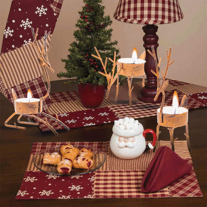 Funpeny Reindeer Tea Light Candle Holders, 6 Pack Iron Christmas Decoration for Party Dining Table Centerpeice Decorative