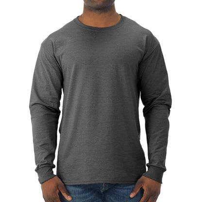 Jerzees Mens Dri-Power Long Sleeve T-Shirt Fashion t Shirts, Heather Black, XX-Large US