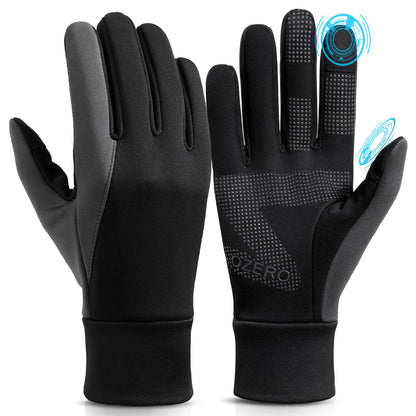 OZERO Winter Running Gloves Touchscreen for Men Women, Thermal Warm Windproof Water Resistant Anti Slip Glove for Cycling Ski Biking Driving Hiking Gloves for Men's Women's - Black (M)