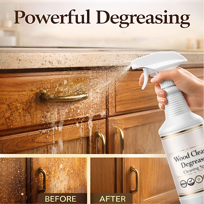 Wood Cleaner,Cabinet Cleaner,500MLKitchen Cabinet Cleaner,Shine, Clean And Protect Spray,For Wood Cabinets, Furniture, Tables, Baseboards, Trim And More (2PC)