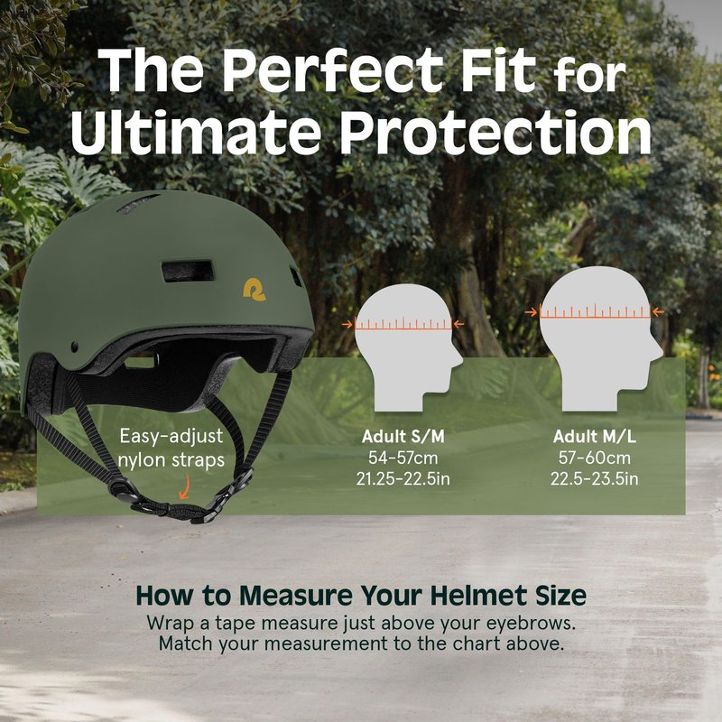 Retrospec Dakota Bicycle / Skateboard Helmet for Adults - Commuter, Bike, Skate, Scooter, Longboard & Incline Skating - Highly Protective & Premium Ventilation- Large -Matte Forest
