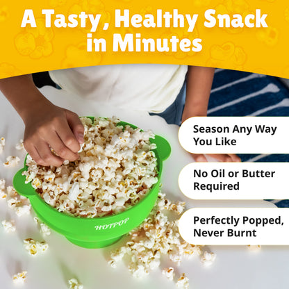 The Orginal HotPop Silicone Popcorn Maker - Microwave Popcorn Popper with Handles - Collapsible Bowl, Heat-Resistant, Easy to Clean, Ideal for Family Movie Nights, 15-Cup Capacity - Red