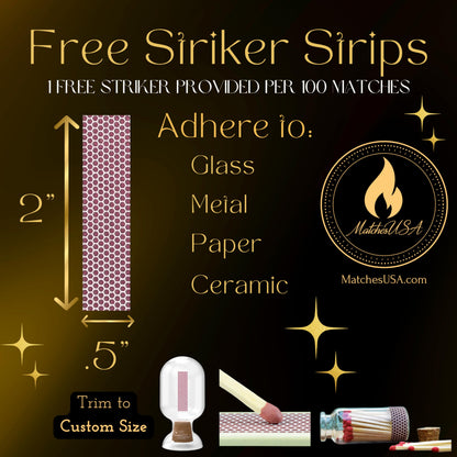 3.75" White - 100 Color Safety Matches Bundle (3.75 inches) - Free Striker! - Replacement Refill Long for Fireplace Candles - Wooden Wood Match Sticks