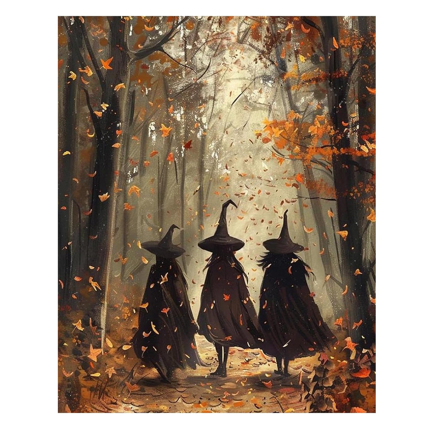 Reivworl Halloween Paint by Numbers Kit for Adults, Witch Paint by Numbers, Adult Paint by Number Kits for Gifts and Home Wall Decor 16x20 Inch
