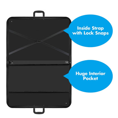 Black Art Portfolio Case Artist Carrying Case Artist Portfolios Case with Shoulder Strap (19x14.7x1.5 Inch)
