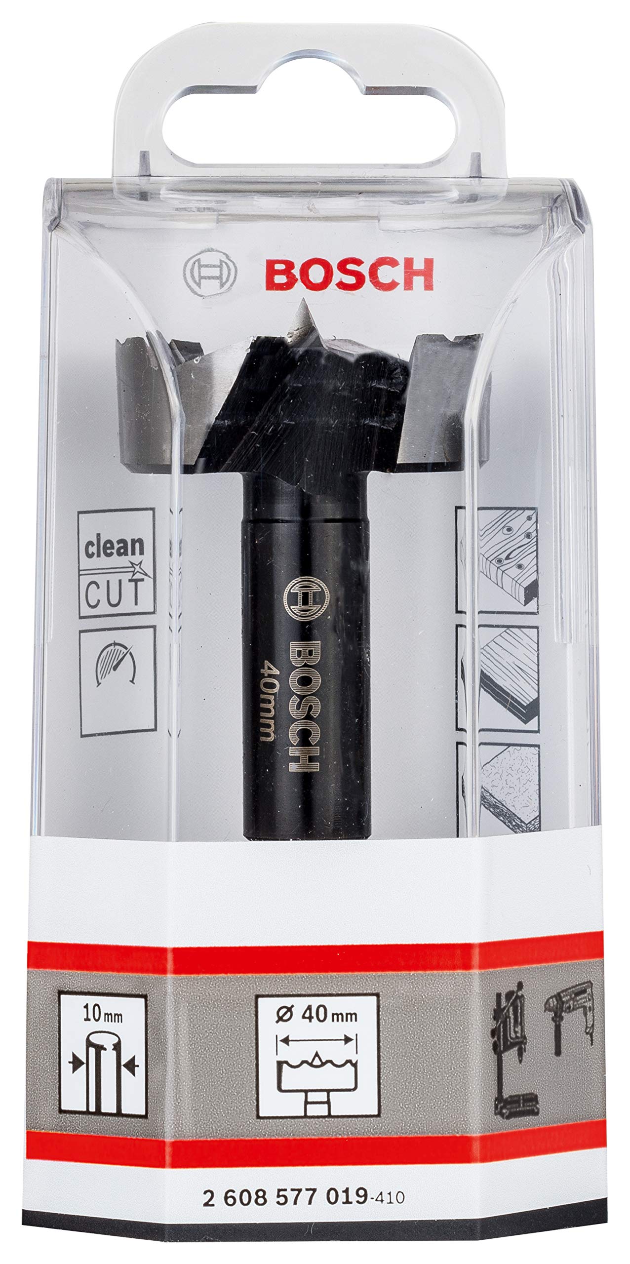 Bosch Professional Forstner Drill Bit (for Wood, Ø 40 mm, length 90 mm, drill accessories)