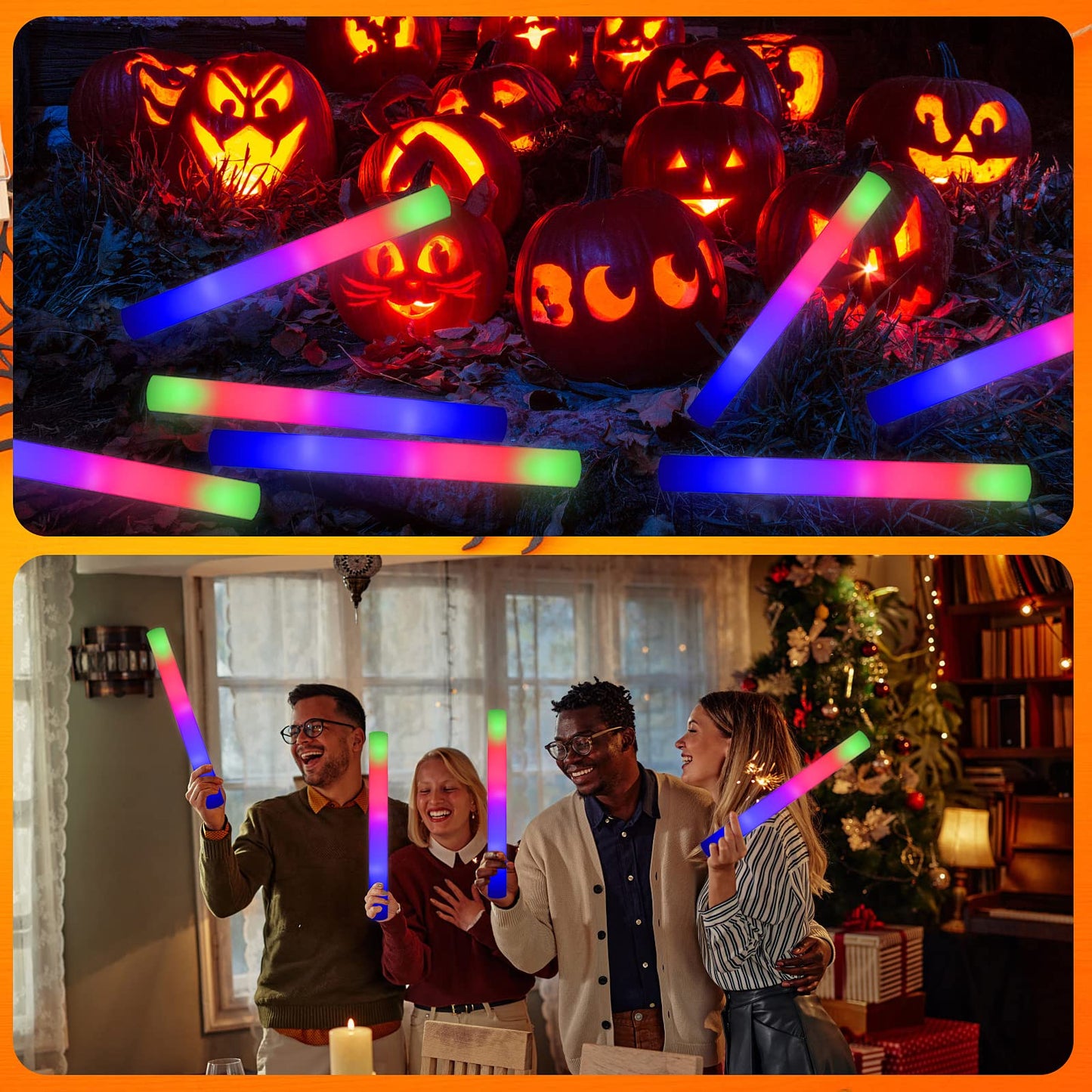 LifBetter Glow Sticks Bulk - 20Pcs LED Foam Sticks Glow Batons with Three Modes Party Flashing Light DJ Wands,for Festivals,Parties, Raves,Concert,Halloween