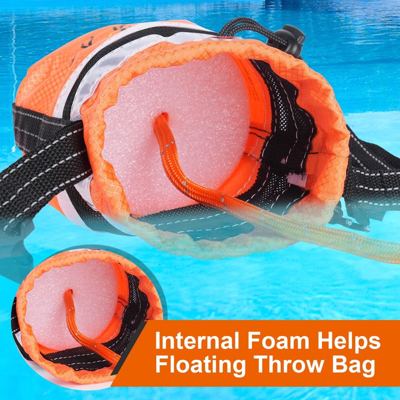 HOKINETY Water Rescue Throw Bag - 3/10 Inch Rope 70FT Up to 1900lbs Tensile Strength Throwable Flotation Device - Emergency Safety Equipment for Kayak Raft Boat